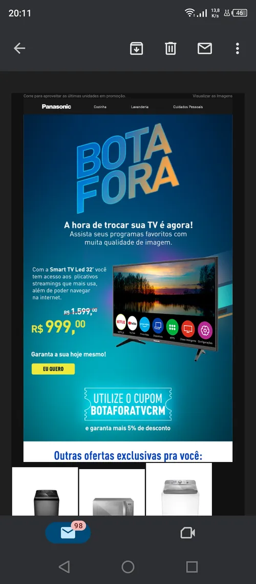 Imagem na descrição da promoção