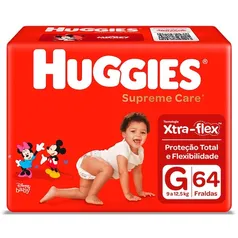 Fralda Huggies Supreme Care G - 64 Unidades [R$41,88 app boleto]