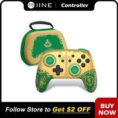 IINE Golden Joypad para Nintendo Switch Wireless Controller Wake UP Switch