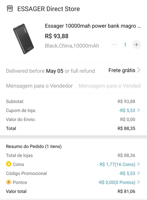 Imagem na descrição da promoção