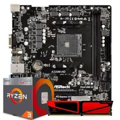 KIT UPGRADE, AMD RYZEN 3 2200G, ASROCK A320M-HD DDR4, 8GB 2666MHZ