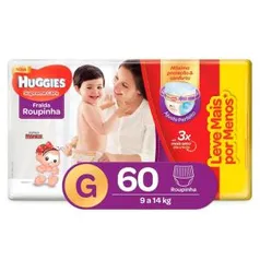 Fralda Huggies Turma da Mônica Roupinha Supreme Care Tamanho G - 60 Unidades - R$44