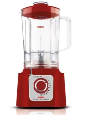 Liquidificador Power Max - Incolor & Vermelho - 3L - 127V - 1000W - Arno