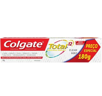 [PRIME] Creme Dental Colgate Total 12 Clean Mint 180g (mín. 10) | R$6
