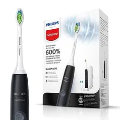 Colgate Philips Sonic Pro 50 - Escova De Dente Elétrica Recarregável Bivolt Com 2 Refis E Estojo De Viagem