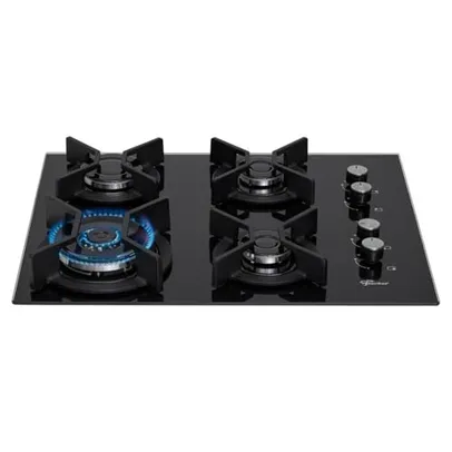 FISCHER COOKTOP 4 BOCAS TC INFINITY GÁS MESA VIDRO PRETO BIVOLT