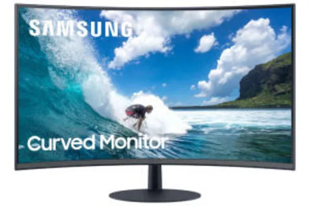 Saindo por R$ 1574: Monitor Samsung LED 31.5´, Curvo, HDMI, FreeSync, 4 ms, Inclinação Ajustável - LC32T550FDLXZD | R$ 1574 | Pelando