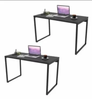 Duas mesas de escritório 120cm Estilo Industrial - R$367