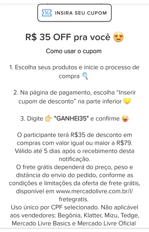 Imagem na descrição da promoção