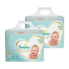 Kit de Fraldas Pampers Premium Care Jumbo M/G/XXG por R$ 132