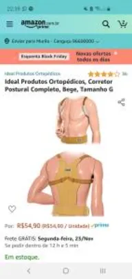 Ideal Produtos Ortopédicos, Corretor Postural G | R$55