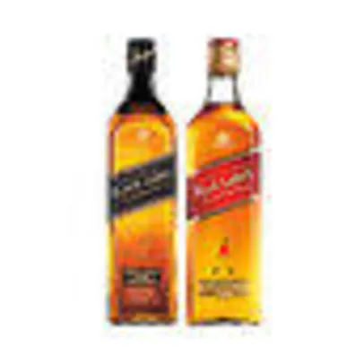 Whisky Johnnie Walker Red Label 750ml + Whisky Black Label 750ml R$ 135
