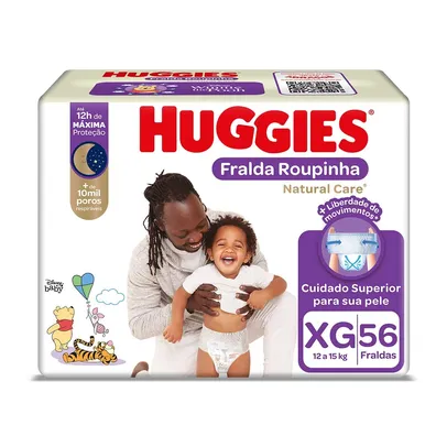 Fralda Huggies Roupinha Natural Care XG Hiper 56 unidades 56 unidades