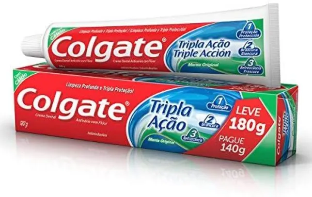 Creme Dental Colgate Tripla Ação 180G (recorrência, comprando 10) | R$ 3,15