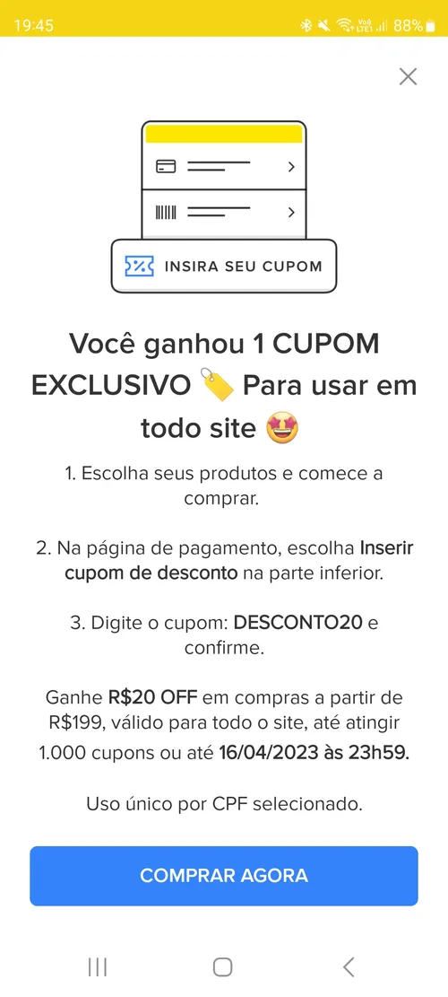 Imagem na descrição da promoção