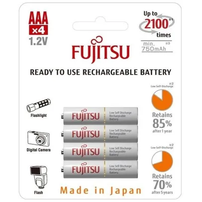 [APP] 4x Pilhas Fujitsu recarregáveis AAA - Frete Grátis