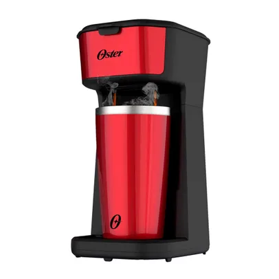 [AME R$89,96] Cafeteira Oster 2Day Red 2 em 1 com Copo Térmico