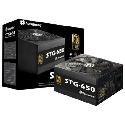 Fonte Apexgaming, 650W, 80 Plus Gold - STG-650 | R$420