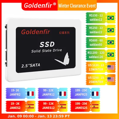 (Novas contas) SSD Goldenfir 120GB 