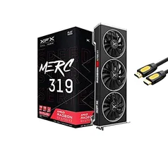 XFX Speedster MERC 319 AMD Radeon RX 6700 XT Preto Gaming placa gráfica 12GB GDDR6 PCIe 4.0 DirectX 