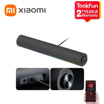 [Taxa Inclusa] Soundbar Xiaomi Redmi RGB, Estéreo de 2 Canais, Bluetooth, Microfone Embutido