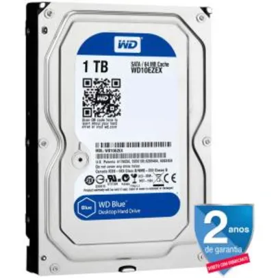 [BOLETO] HD WD SATA 3,5´ Blue PC 1TB 7200RPM 64MB Cache SATA 6.0Gb/s - WD10EZEX - R$190