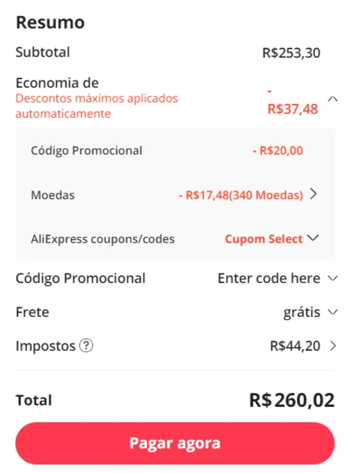 Imagem na descrição da promoção