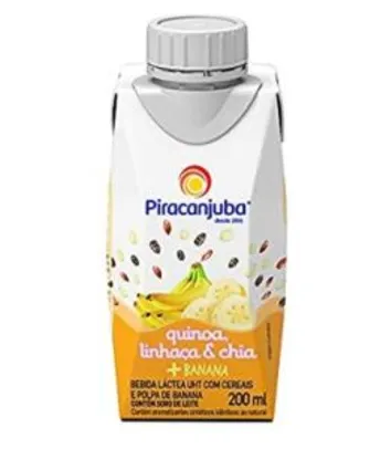 [PRIME] Bebida Láctea Quinoa Linhaça E Chia - Banana Piracanjuba 200Ml | R$0,99