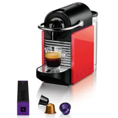 [Visa Checkout + Clube Extra] Cafeteira Nespresso Pixie Clips C60 com Kit Boas Vindas - Branca/Coral Neon por R$ 206