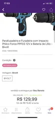 (Reembalado) Parafusadeira e furadeira philco force PPF03 | R$115