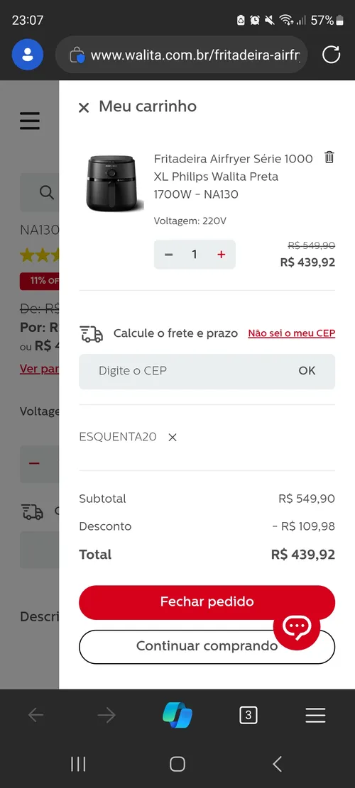 Imagem na descrição da promoção