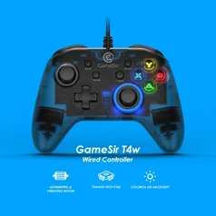 Gamesir t4w wired gamepad controlador de jogo usb com vibração e função tur