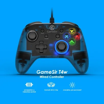 Gamesir t4w wired gamepad controlador de jogo usb com vibração e função tur