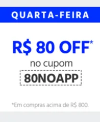 (APP) R$80 de desconto em compras a partir de R$800