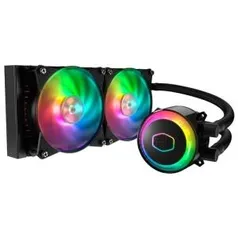 Water cooler cooler master masterliquid ml240r argb com 2 fans argb acompanha controladora argb - ml - R$646