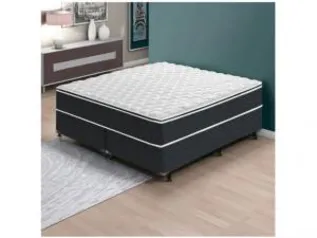 Cama Box Queen Size (Box + Colchão) LightSpuma - Mola 108cm de Altura Spring London - R$665