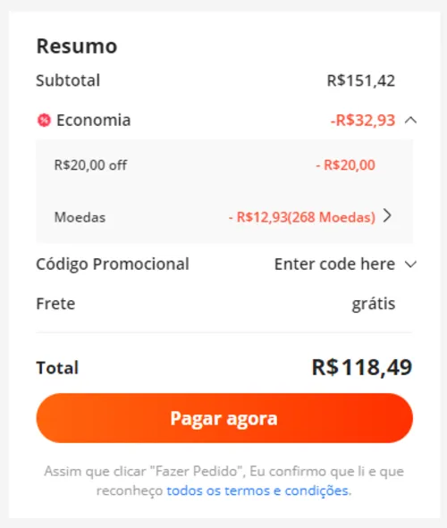 Imagem na descrição da promoção