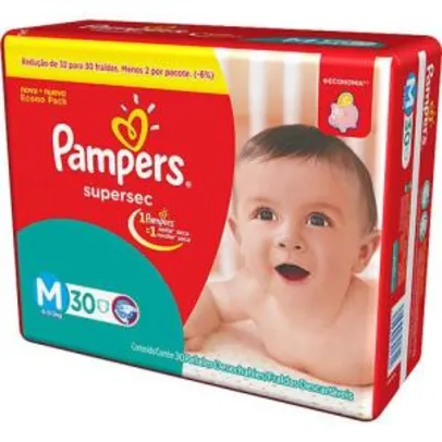 Fraldas Descartáveis Pampers Supersec M - 30 Unidades