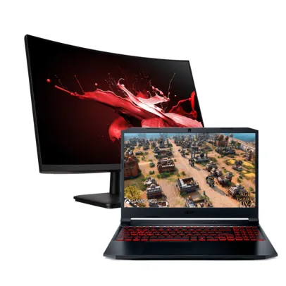 [AME R$  4511] Kit Nitro Notebook Gamer Acer AN517-54-76EG i7 512GB SSD GTX1650 + Monitor Tela Curv 