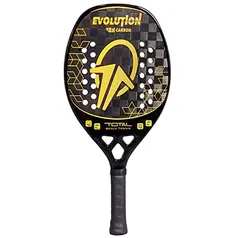 RAQUETE TOTAL BEACH TENNIS Carbono 18k Nível Profissional Modelo Total Evolution + Capa Bolsa Protetor