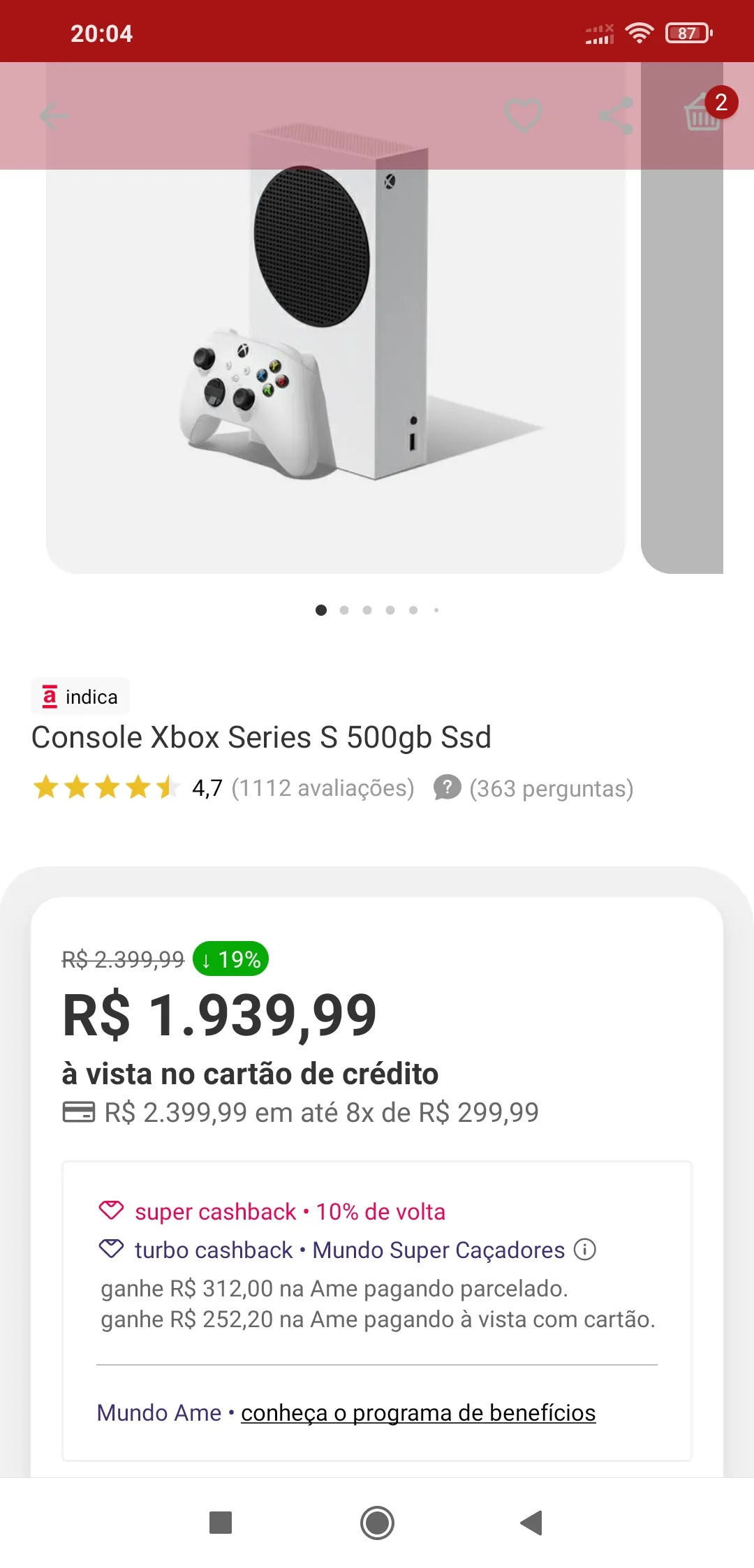 Imagem na descrição da promoção