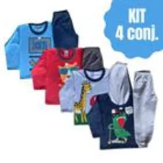 Kit 4 Conjuntos De Moletom Infantil Inverno Menino Atacado