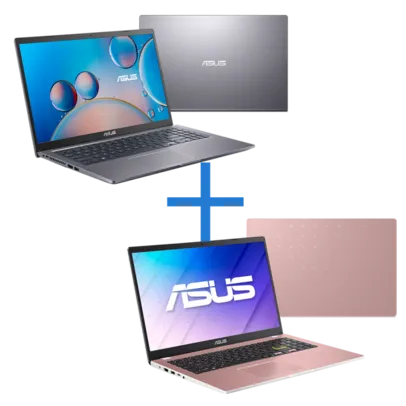 Notebook ASUS X515JA-EJ1792W Cinza + Notebook ASUS E510MA-BR353R Rose Gold