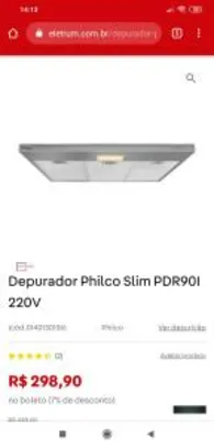 Depurador Philco Slim PDR90I 220V - R$299