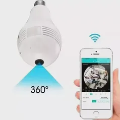 [Ame R$ 49,00] Camera Ip Lampada Panoramica Seguraça Vr 360 Wifi Led