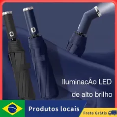 Guarda-Chuva Automático LED com 10 Barbatantas Portátil