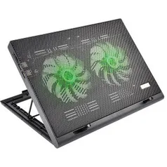 [R$: 63 AME] Cooler Para Notebook Warrior Power Gamer Led Verde Luminoso