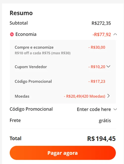 Imagem na descrição da promoção