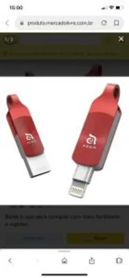 Pen Drive Elements - 64gb Vermelho Para iPhone | R$70
