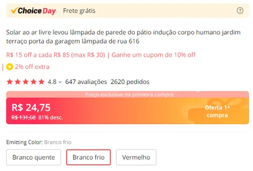 Imagem na descrição da promoção